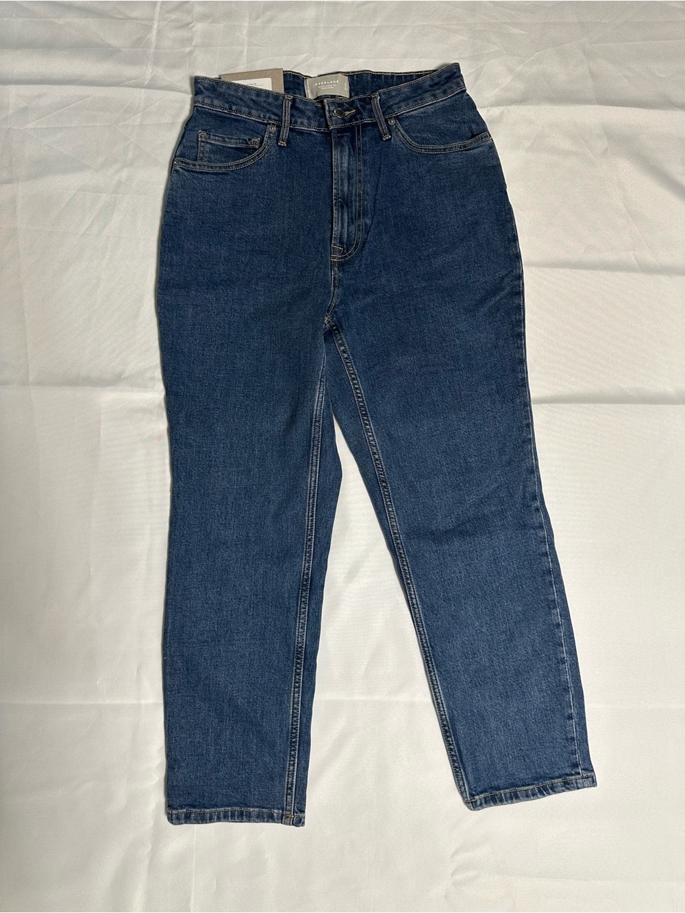 NWT Everlane Women's Curvy Cheeky Straight-Leg Jeans in Dark Indigo